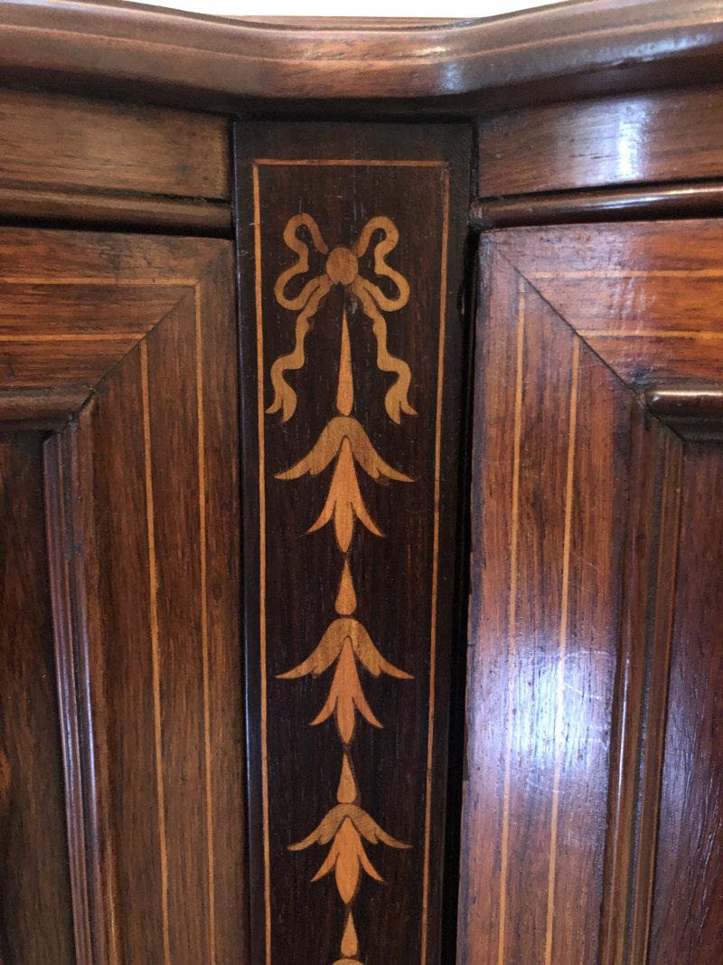 Antique Victorian Inlaid Rosewood Side Cabinet - Image 17